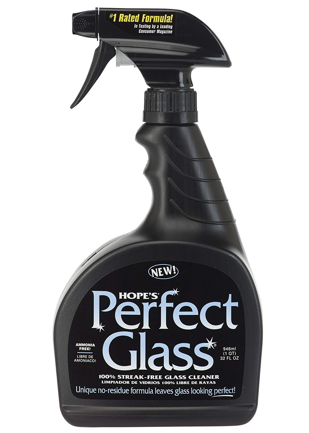 Hope's Perfect Glass Cleaner, 2 Piece, 32 Oz. Spray Bottle and 67.6 Oz