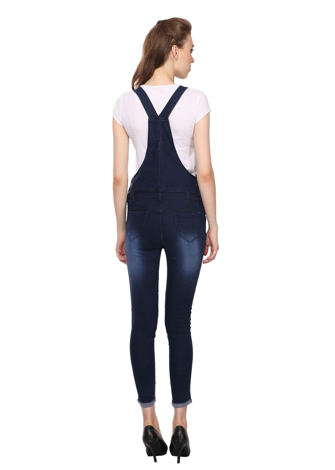 manash fashion women denim dungaree blue