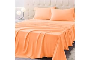 Homilay King Size Bed Sheet Set - 4 Piece Soft Microfiber Sheets with Deep Pockets, Cooling Technology, and Wrinkle-Free Pillowcase. Hotel-Quality, Durable Bedding, Peach Fuzz