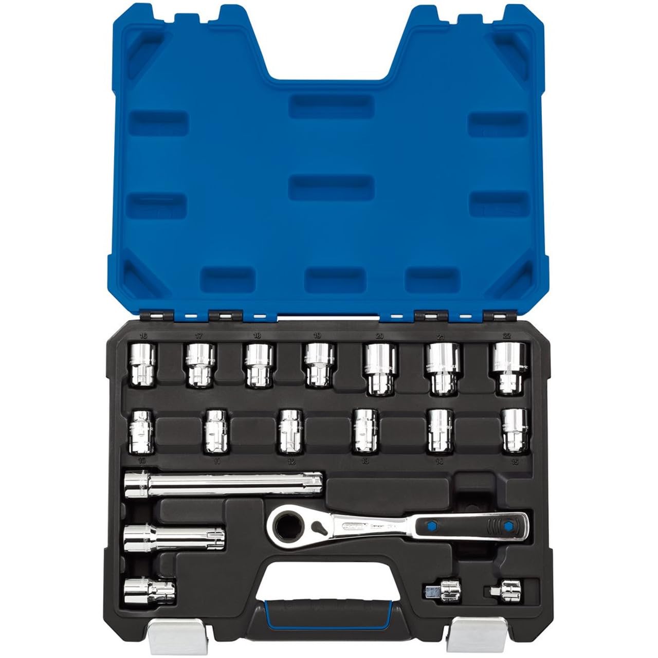 Draper 16482 Go Through 19 Piece Metric Socket Set, 20 mm , Blue