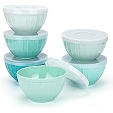 KX-WARE Melamine Bowls with Lids - 15oz 5-inch Cereal/Salad/Prep Bowls, Set of 6 in 6 Assorted Colors | Shatter-Proof and Chip-Resistant Dishwasher Safe, BPA Free