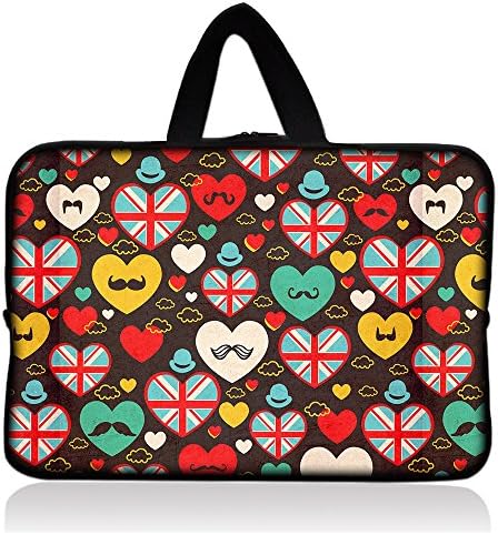 Pretty Colorful Hearts 7" Tablet Neoprene Sleeve Pouch Case Bag w/ Handle For Ematic 7" Google Android 4.2 Tablet /Proscan 7" Android 4.0 Touchscreen Tablet /Barnes &amp; Noble NOOK Tablet 7" Touchscreen /Lenovo IdeaTab 7" Tablet /Chromo 7" Android Tablet /Kurio 7 Tablet Android 4.0 /HP Tablet Series 7 /ASUS Google Nexus 7 2nd Gen 7" Android Tablet /Amazon Kindle Fire Tablet /7" iRulu Android 4.2 Tablet PC /Samsung Galaxy Tab 3 7" Android Tablet /7.9" Apple iPad mini Tablet FY-HS7-015