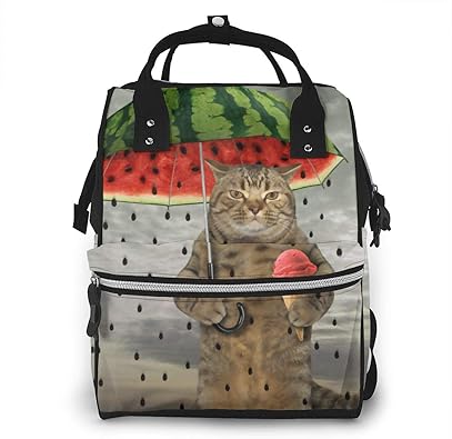 Amazon マザーバック バックパック リュック リュックサック ファッションバッグ 大容量 ユニセックス カジュアル プリント 旅行 猫 スイカ 雨 アイスクリーム 面白い 通学 男女 防水加工 りゅうこう 耐摩耗性 リュック Liyx レディース