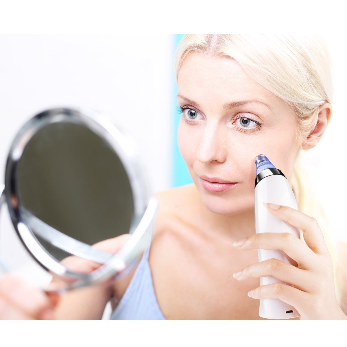 Limpiador de Poros Eléctrico, Eliminador de Espinilla Recargable del Vacío + 4 Accesorios Multifuncionales - Morpilot Máquina Multifuncional de Limpiar Poros Faciales