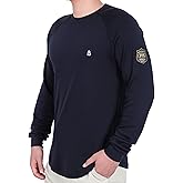 BOCOMAL FR Shirt 7oz Heavyweight Flame Resistant Shirts for Men Fire Retardant Long Sleeve Crew Work Shirts CAT2