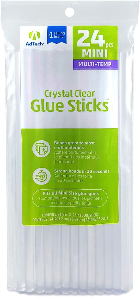 AdTech 8" Mini Hot Glue Stick-24pk, Part# W220-3824: Home & Kitchen