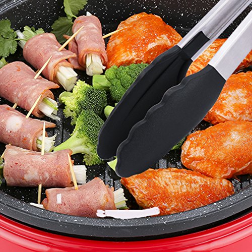 KingTong Stainless Steel Kitchen Cooking Tongs With Silicone Tips 9 and 12 Inch Set of 2 - Thumbnail 6