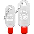 By The Cup Sauce 2 Go Keychains 1.69 Fluid Ounce and 1 Fluid Ounce Empty Mini Sauce Bottles (Sauce Not Included)