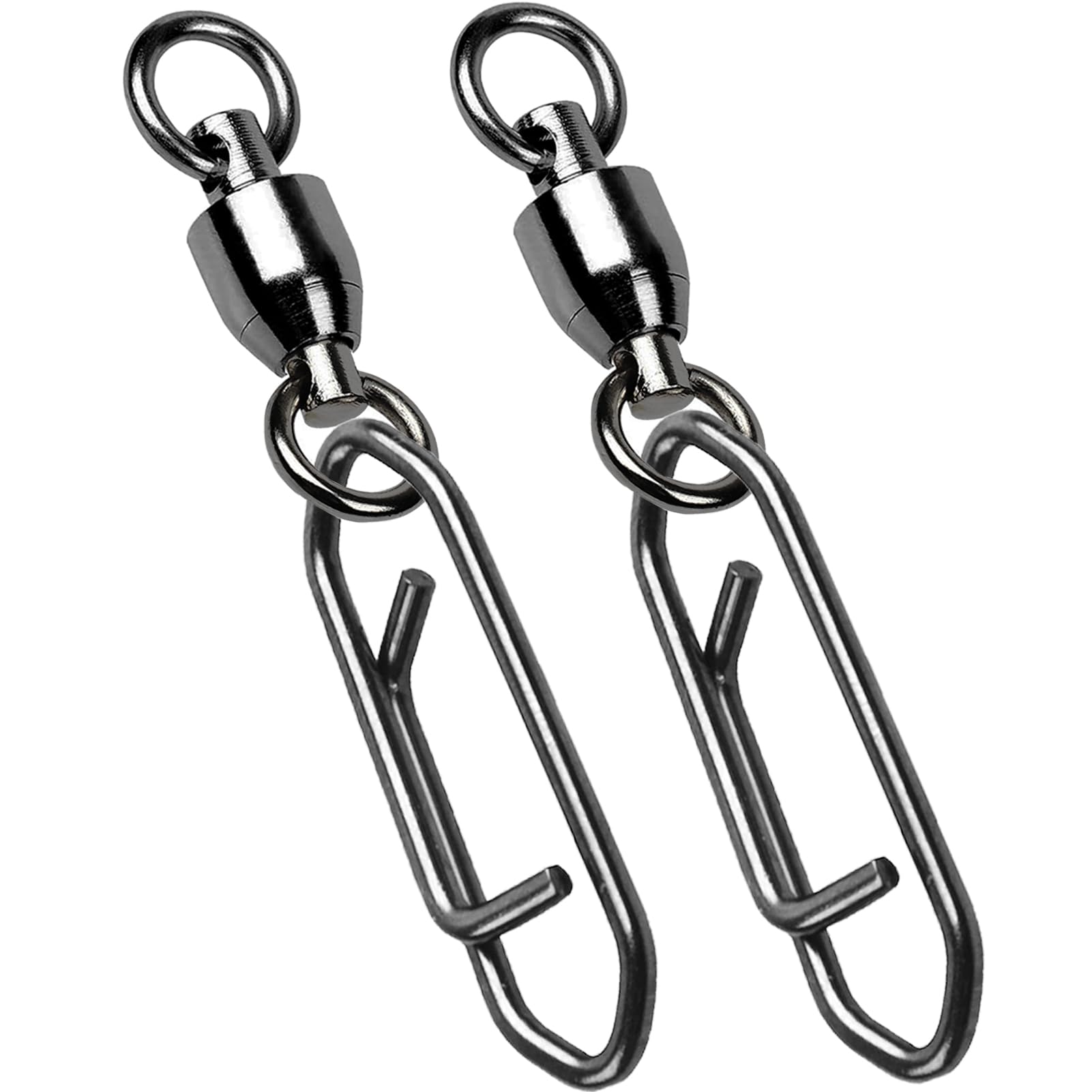9Tong Bearing Rolling Fishing Swivel Freshwater High Strength Snap Swivels Stainless Snap Swivels Fishing Clip Steel Black Nickel 25pcs 133lbs