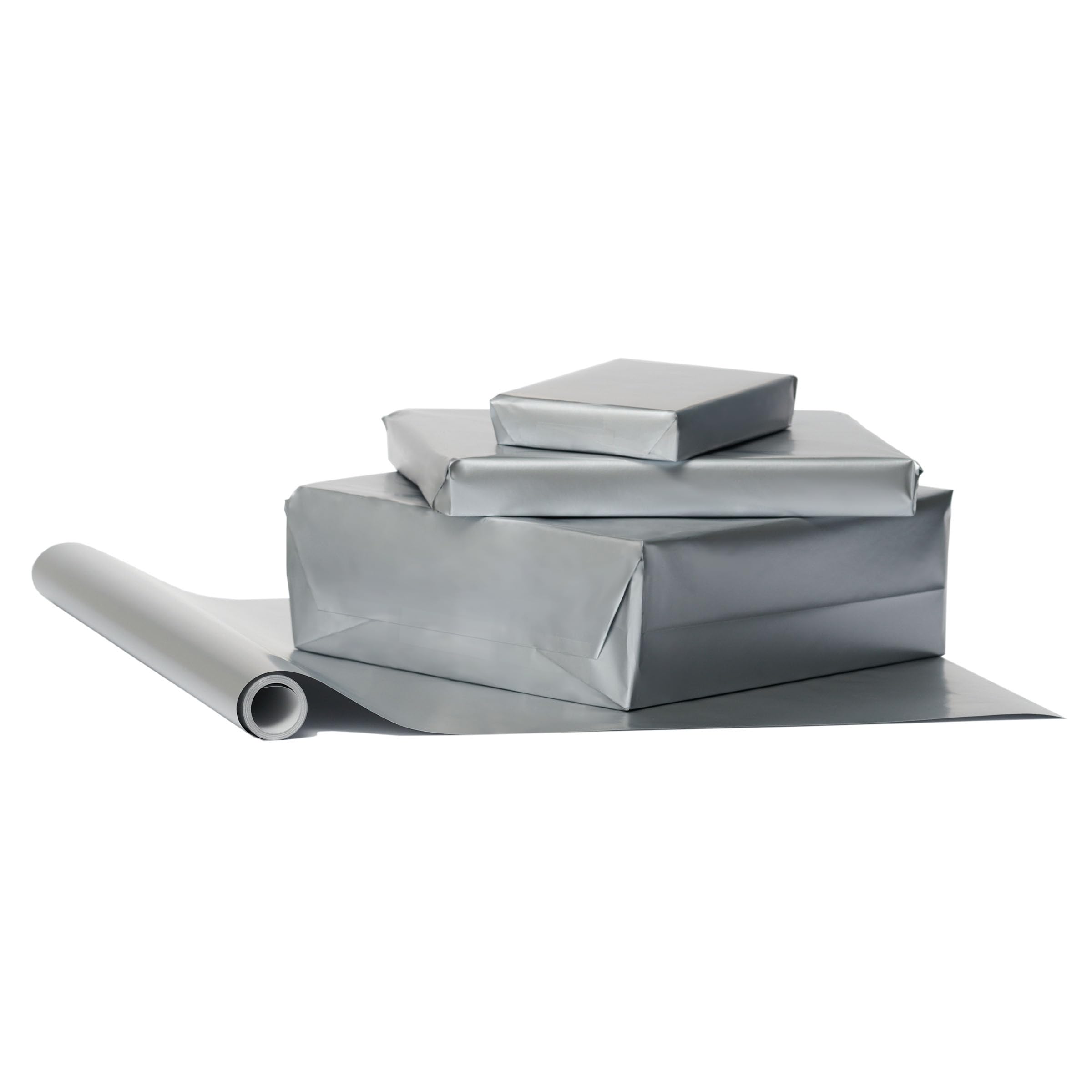 UK Greetings | Wrapping Paper Roll for Him/Her/Friend | Gift Wrapping | Birthdays/Weddings/Valentine's Day/Mother's Day | Silver Design | 10m