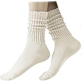 PLZSITDOWN Women Slouch Socks Knit Mid Calf Rib Tube Scrunchy Slouchy Crew Socks
