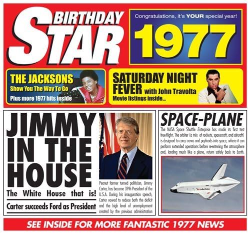 1977 Birthday Gifts - Chart Hits CD and Year Greetings Card