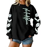 HEBBE Football Sweatshirts For Women Game Day Football Sweatshirt Touchdown Shirt Casual Crewneck Pullover Top