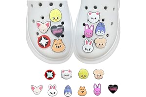 TEYUSUKOM 10PCS Stray-Kids Cute Shoe Decoration,Slippers And Aandals SKZ Shoe Accessory,Soft Silicone