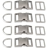 aoozleny 4 sets Buckles Hook Clip, D Dee Ring Side Release Adjustor Triglides Pet Dog Collar Buckles