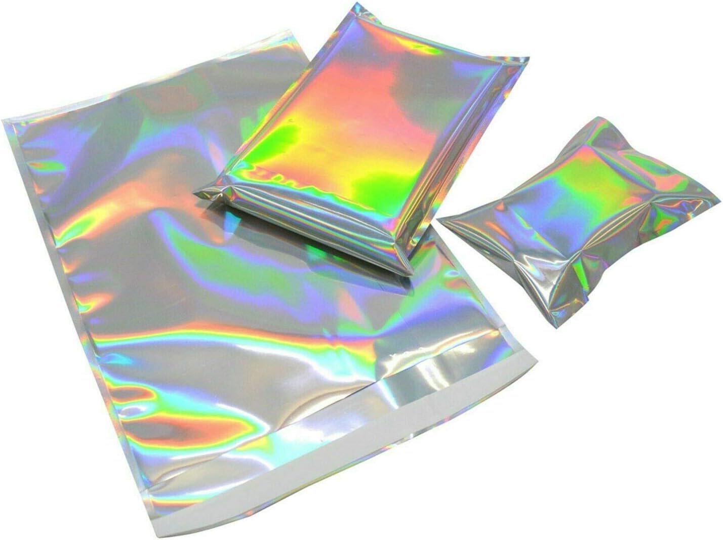 100Pcs Holographic Metallic Poly Mailers Foil Glitter Bag Mailing Self Sealing Envelope