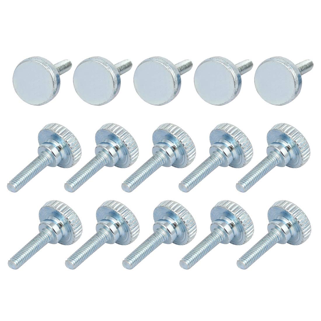 sourcingmap M3x12mm Flat Knurled Head Fully Threaded Thumb Screws Bolts Fastener 15pcs โ image 1