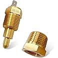 Jewkot 1 PC Car Engine Cooling Sensor Switch and Cover, 200 to 185 Degrees Celsius Adjustable Temperature Fan Temperature Switch with 3/8" Pipe Thread, Retrofit Accessory, Fits Most Cars (Gold)