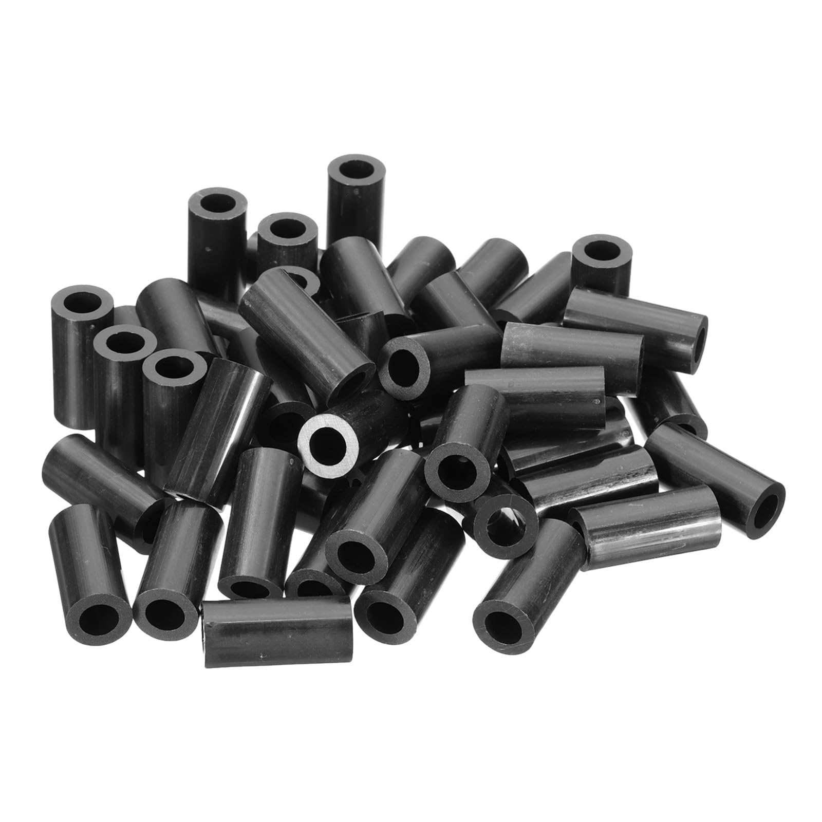 PATIKIL 120Pcs M8 ABS Spacers 5/16" ID x 9/16" OD x 1 3/16" L Plastic Round Spacer Washers Black Standoff Nut Unthreaded for M8 or 5/16 inch Screws Bolts Electrical Outlet