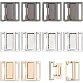 PH PandaHall 12 Sets 3 Colors Front Closing Bikini Clasp Clicker Closure 1 Inch Square Bra Closure Bikini Hook Closure Garment Clasps Bra Buckle for Sewing Lingerie Swimsuit, Golden/Platinum/Gunmetal