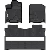 GINOWY-Floor Mats for Honda Ridgeline 2017-2025 2026, TPE All Weather Protection Ridgeline Car Mats Custom Fit 2025 Floor Liners Non-Slip Waterproof Automotive Accessories Black