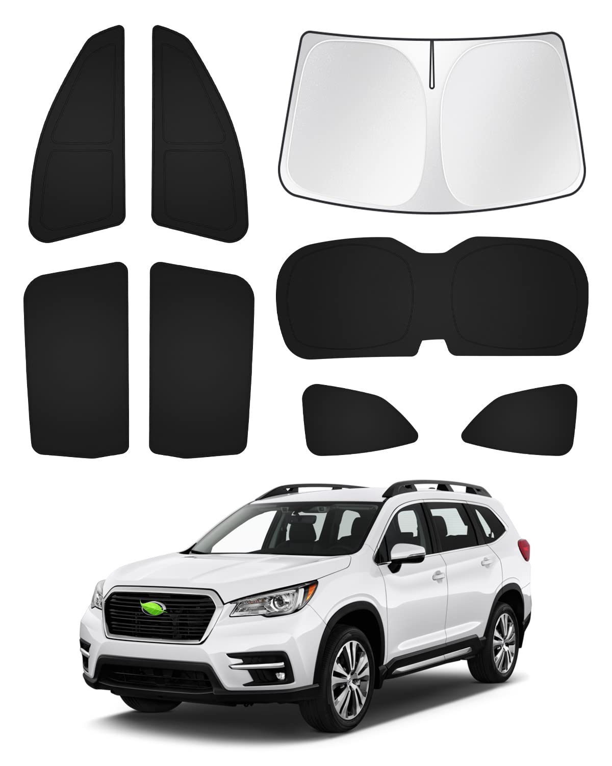 Photo 1 of Canvcle Sunshades for 2019-2025 2026 Subaru Ascent Touring Accessories Windshield Sun Shade Side Rear Window Shade Cover Sun Visor Privacy Protection Keep Vehicle Cool Black 8PCS