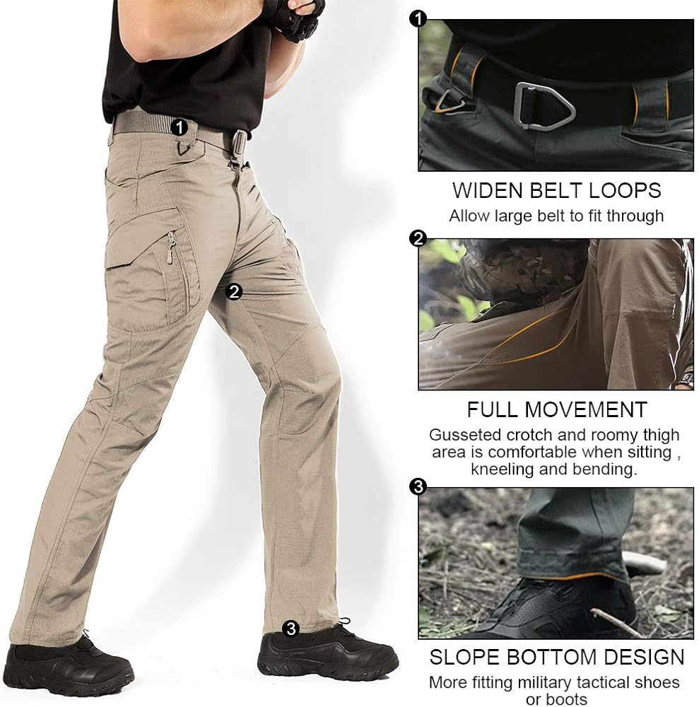 big men's elastic waist pants with belt loops