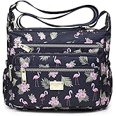 HERCMNOY Crossbody Bags for Women Multi Pocket Shoulder Bag Waterproof Nylon Messenger Purses and Handbags