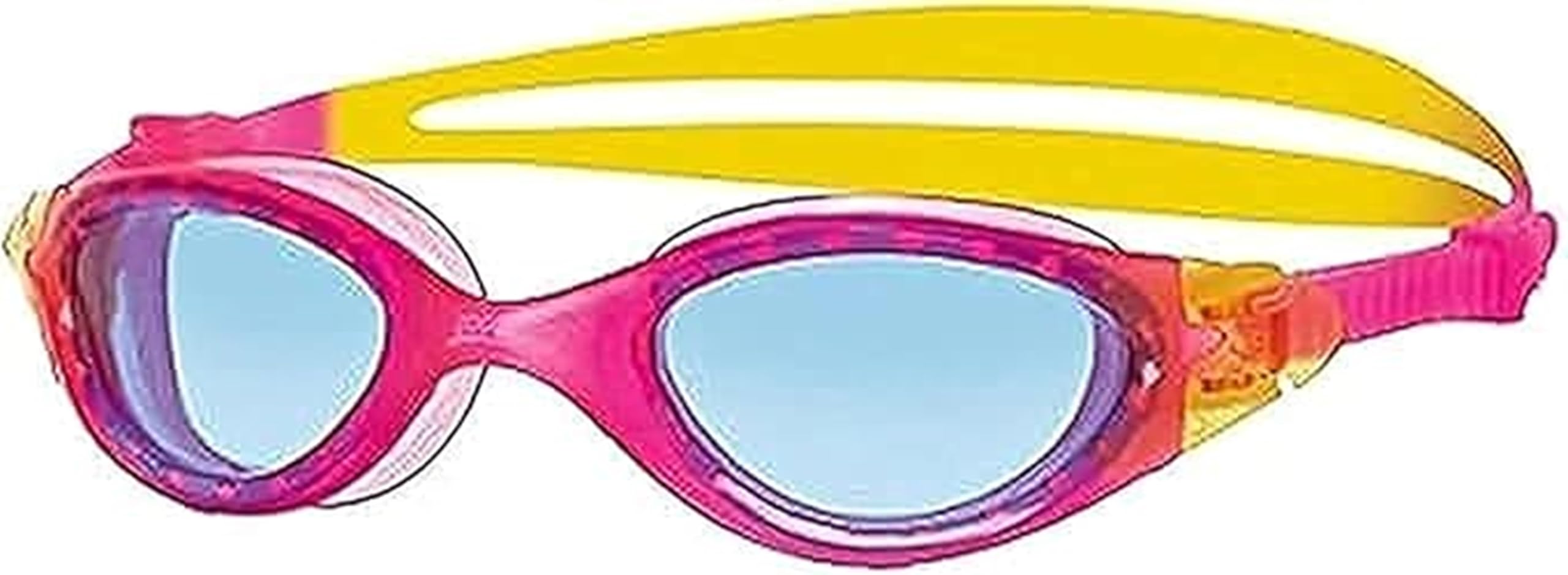 Zoggs Panorama Kids Swimming Goggles (Blue Lens, Pink/Yellow, 6-14 Years) with Tinted UV Protection & Soft, Anti-Leak Seal, Wide Vision with Anti-Fog, Junior Boys & Girls Swim Goggles Kids — image 1
