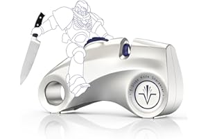 VIDOME Manual Cycle Adjustment 15° 5-Stage Knife Sharpener, Diamond-Coated Carbide Ceramic Sharpener for Precision,Professional,Bread,Serrated,Chef's Knives,Scissors, Ergonomic Handle with Hanging Hole