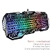 SAREPO Semi Mechanical Gaming Keyboard Led Music Equalizer Mode 9 Multicolor Backlight Illuminated USB Wired Gaming Keyboard with 19 Anti Ghosting Key for Mac and Windows (Black)