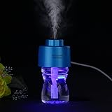 BestFire® Mini Bottle Cap Design USB Ultrasonic Humidifier Air Diffuser for for Office Travel Home Room Bedroom Desk Car Vehicle etc. (Blue)
