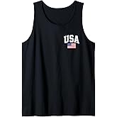 American Flag Stars Stripes 4th of July Patriotic USA Logo Tank Top