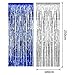 Sumind 4 Pack Foil Curtains Metallic Fringe Curtains Shimmer Curtain for Birthday Wedding Party Christmas Decorations (Silver and Blue)