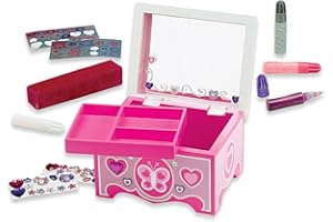 Melissa & Doug Created by Me! Jewelry Box Wooden Craft KitFashion Design, Make Your Own Jewelry Box for Ages 4+