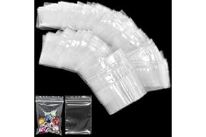 500 Pack Small Clear Ziplock Bags, Resealable Food Safe Poly Bags for Jewelry, Candy, Beads, Crafts, Waterproof Zip Closure S