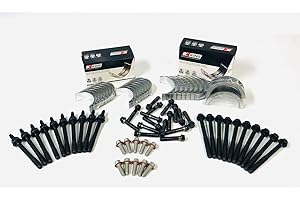 J Martin Auto Bundled Standard Size Rod and Main Bearing Sets with Main Cap Bolts and Second Design Connecting Rod Bolts Compatible with 2000-2015 Chevy GM LS1 LS2 LS6 LS7 LS9 Engines.
