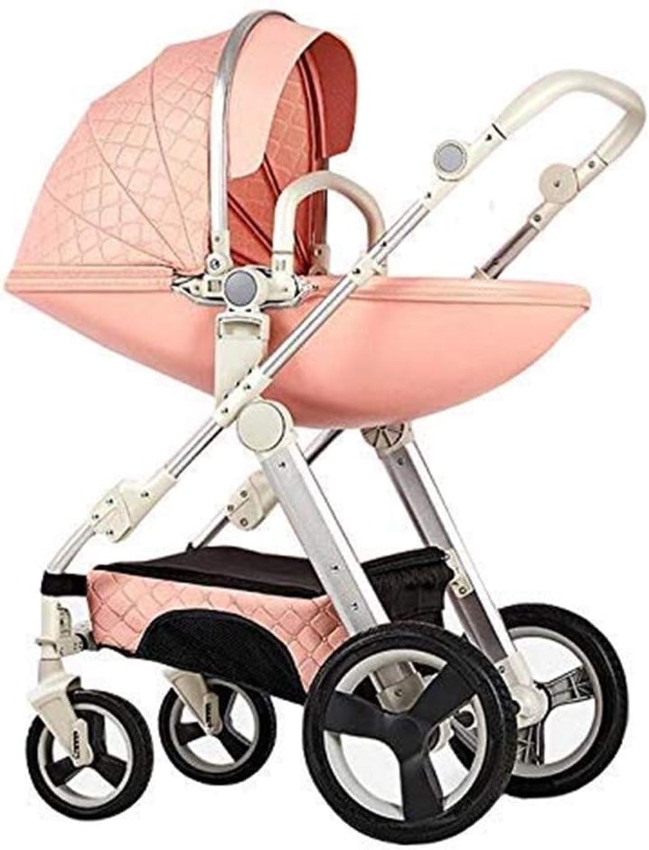 ETERLY Prams High Landscape Egg Shell Baby Stroller 3 in 1 Can Sit and Lie Down Two-Way Toddler Pushchair with Bassinet Combo for Babies Prams 0-3 Years Old (Color : 4)