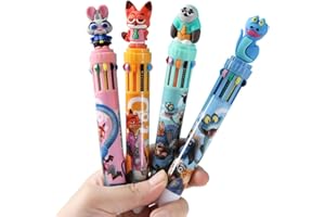 Zoo Multicolor Pen, 10 Colors in 1 Set of Multicolour Pen, Retractable Multi Coloured Animal Pens Party Favors Shaped Design 
