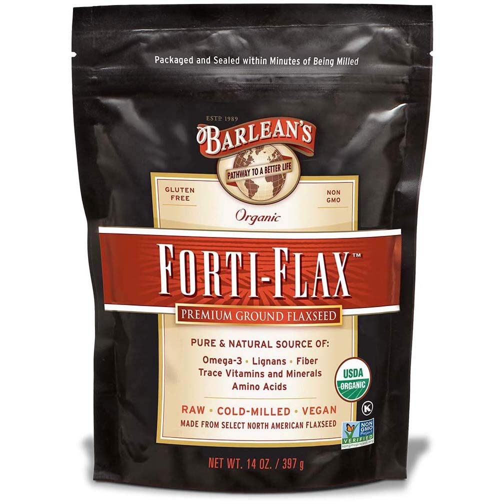 Barlean&amp;#39;s Forti-Flax Premium Ground Flaxseed with All Natural Supplement Source of Omega 3, Lignans, and Fibers for Maxium Nutrition - Vegan, Non GMO, Gluten Free - 14-Ounce