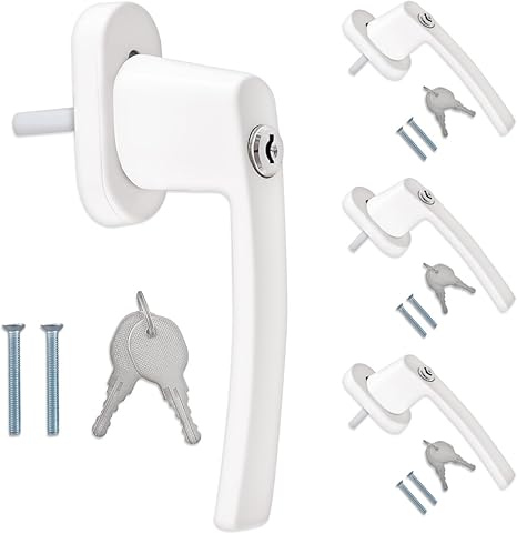 Maniglie Per Finestra Con Serratura A Chiave - 4 Pezzi Grigi, Per Balcone E Porte, Sicurezza Extra - Foto 7