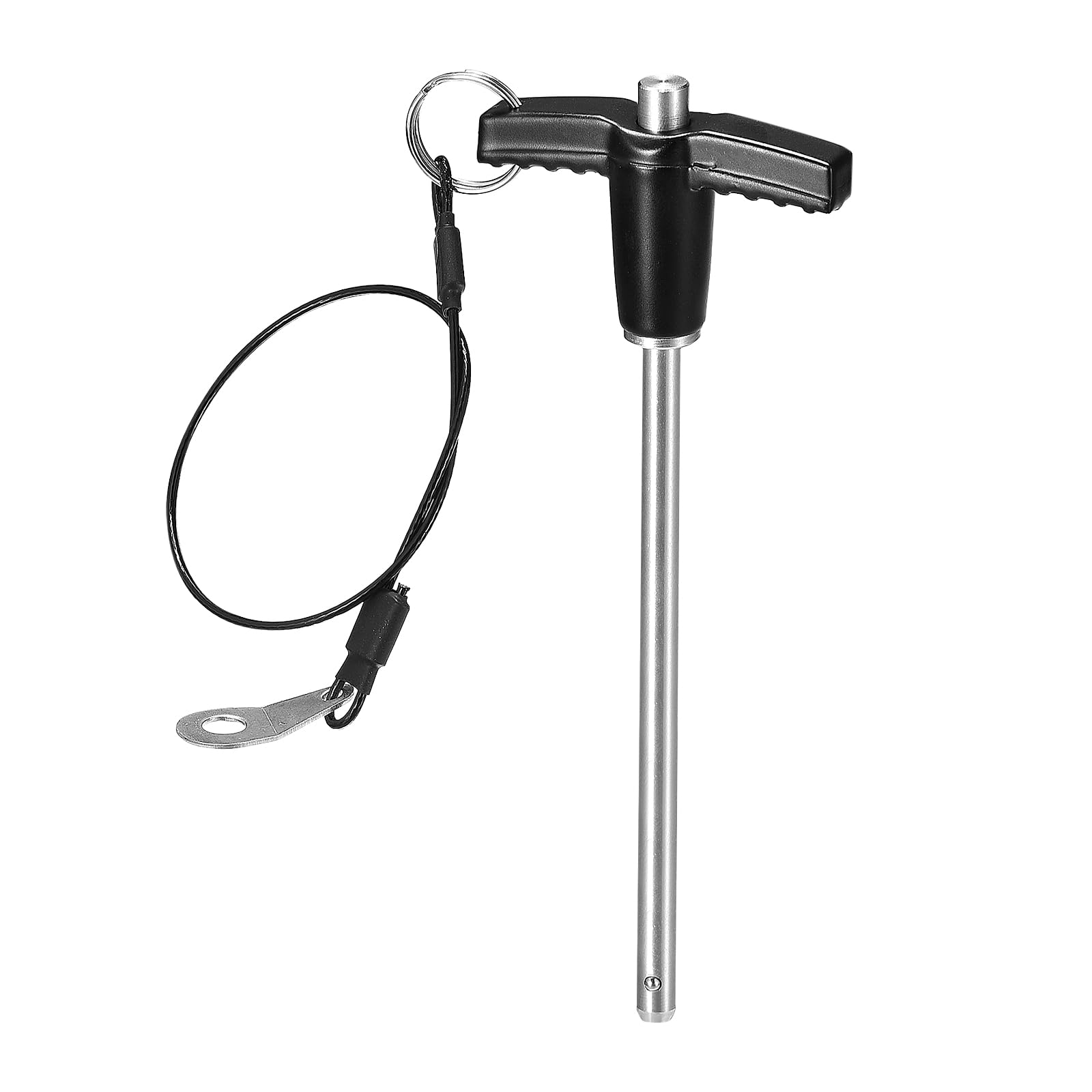 DTGN 6mmx100mm(DxL) T Handle Quick Release Pin - Good for Quickly Connecting and Hooking Up Components - 304 Stainless Steel Ball Locking Pin with Push Button - Black/Silver