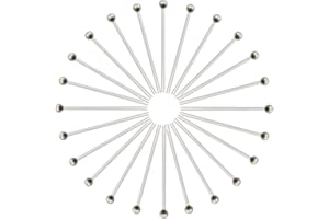 Tegg Ball Pin 100PCS Silver Tone Stainless Steel Ball Head Pins Eyepin for DIY Jewelry Findings 20mm