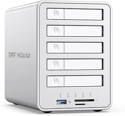 All-Flash Caja para Discos Duros Raid de 5 Bahías, Compatible con SSD SATA de 2,5 Pulgadas admite SSD SATA y Discos Duros de 2,5 Pulgadas con un Grosor de 7 mm o 9,5 mm - 8858