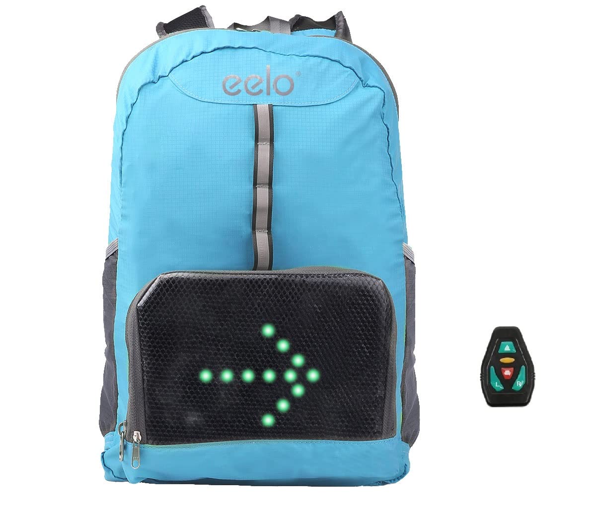 eelo Cyglo Bike Indicator Lights Cycling Backpack for Full Visibility and Awareness. Safety Back Pack with Rear LED Signal Display (Blue)