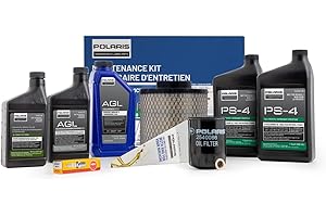 Polaris Maintenance Kit for specific RANGER 570 & Pro XD models, Includes PS-4 Oil, Oil Filter, Air Filter, Funnel, Spark Plug, Gearcase Lubricant, Drive Fluid - Genuine OEM Kit - 2891115