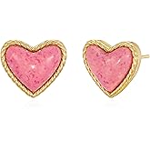JUDA Gold Heart Stud Earrings for Women - 14K Gold Plated Dainty Earrings Trendy Jewelry Gift for Women
