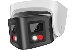 PANOEAGLE 4MP Dual Lens PoE IP Camera Outdoor with 180° Panoramic Wide Angle,Human/Vehicle Detection,Two-Way Talk,Smart Color