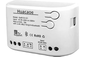 HUACAOE EWeLink 1CH 85-250V Smart Switch,Self-Locking Relay Mobile Phone Remote Control Remote APP On-Off Module, Timing/Delay, Compatible with Alexa Google