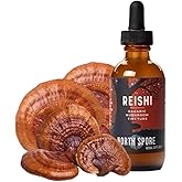 North Spore Organic Reishi Mushroom Tincture (2 oz) | 100% Fruiting Body Extracts | Immune Support, Brain Support | Certified Organic, Vegan, Non-GMO | Adaptogenic, Nootropic | Made in USA